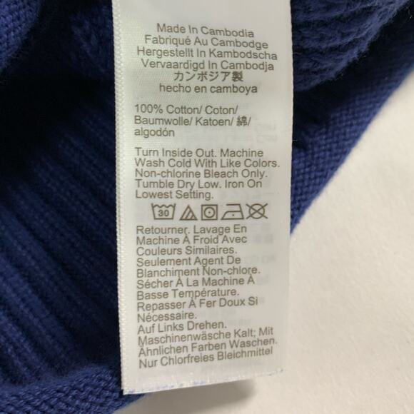 J.Crew XS Navy Ribbed Cotton Button Collar Sweater Classic Preppy - Picture 8 of 10